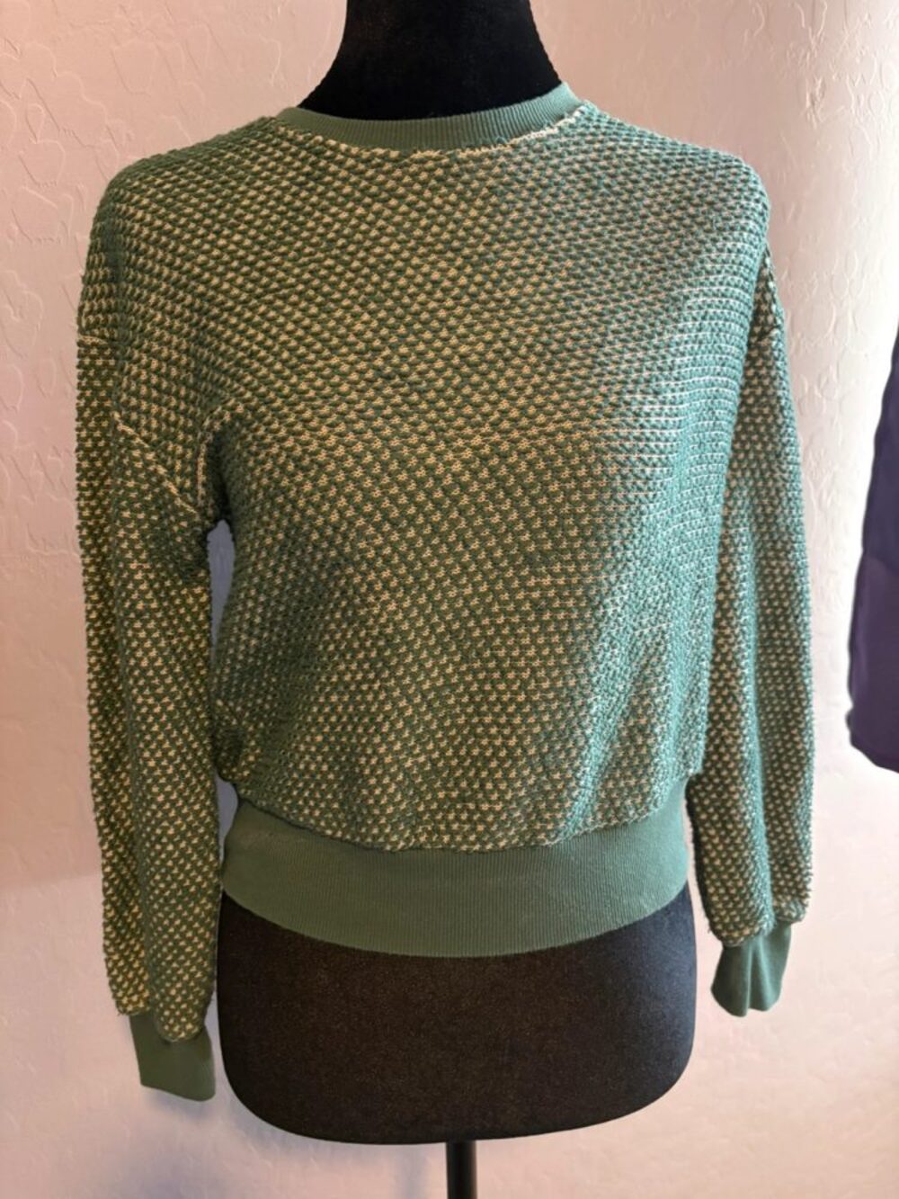 Marine Layer Birdseye Textured green Sweatshirt